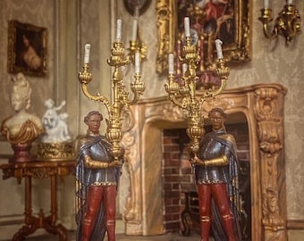 Antique venetian blackmoors pair torchere