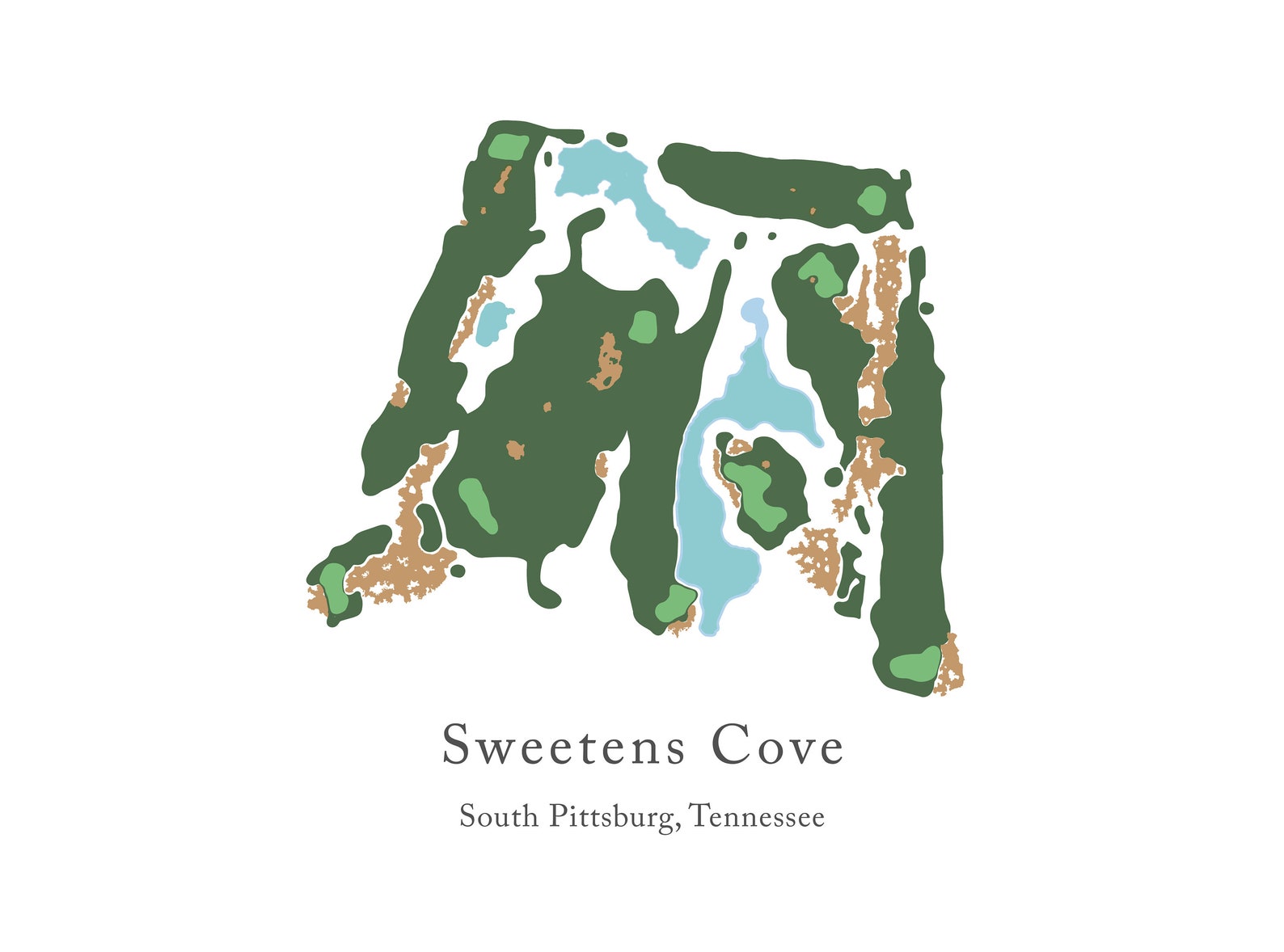 Sweetens Cove South Pittsburg TN Golf Course Map w/ FRAME Etsy