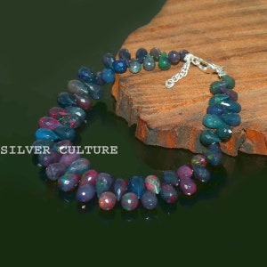 Opal Beads | Galaxy Opal | Real Opal Gemstone | Beaded Bracelet | Real Gemstone | Natural Opal | Opal For Jewelry Making | Gift For Her 17''