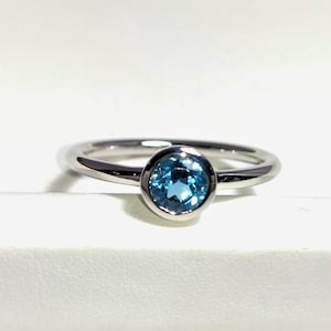 Blue Topaz Ring - Sterling Silver Ring - Handmade Ring - Dainty Topaz Ring - 14K Solid Gold Ring - Wedding Ring- Promise Ring - Gift For Her