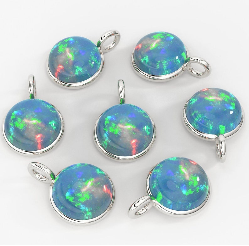 Natural Black Opal Pendant, 10k Gold Black Opal Pendant, Opal Pendant, Round Opal Pendant, Opal Necklace For Women, Perfect Gift For Women image 4