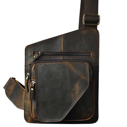 Genuine Leather Shoulder Messenger Crossbody Bag Fashion - Etsy