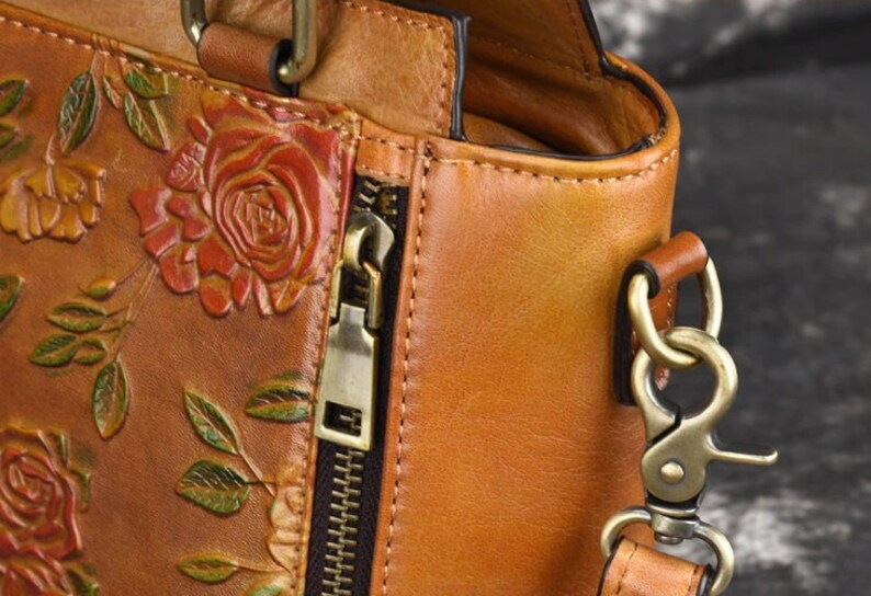 Women Genuine Leather Messenger Bag Crossbody Tote Bag Handbag Etsy