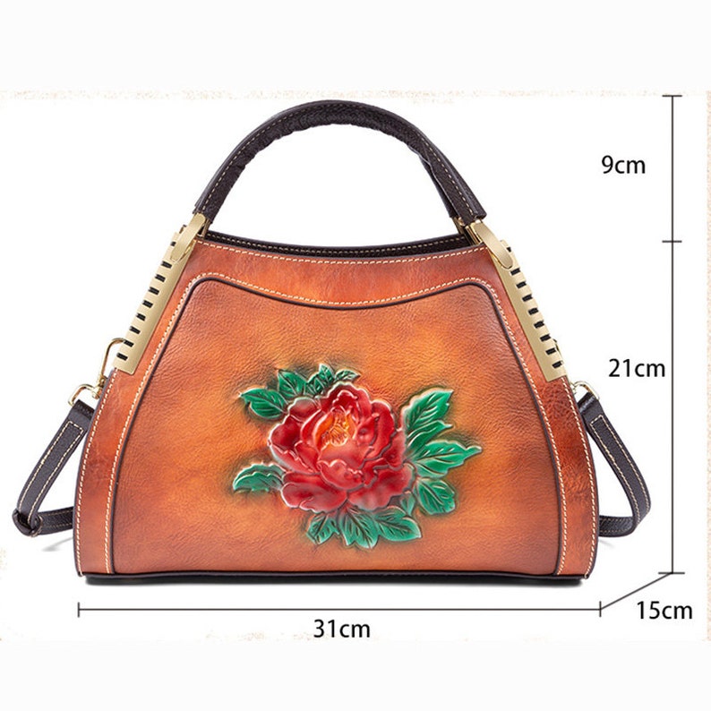 Women Genuine Leather Messenger Cross Body Tote Bag Handbag Etsy