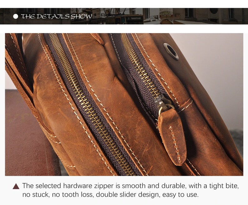 New Crazy Horse Leather Bag Men Casual Fashion Travel Bag Etsy