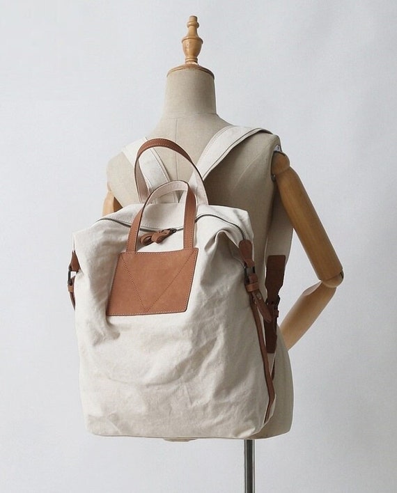 Women Girl Backpack Shoulder Bag Schoolbag Leather Oil Wax Cowhide