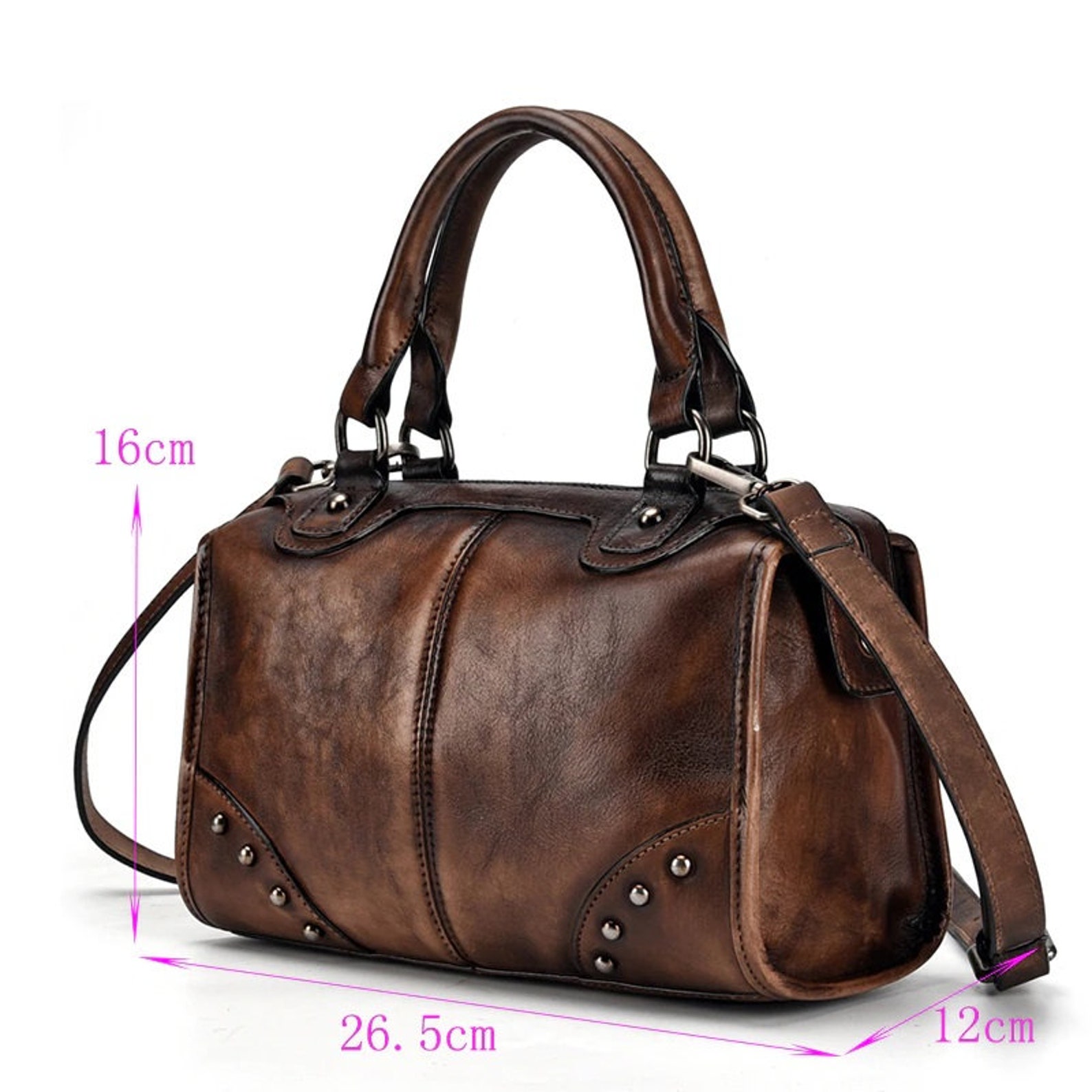 Genuine Leather Handmade Women Bag Cowhide Tote Bag Handbag Etsy