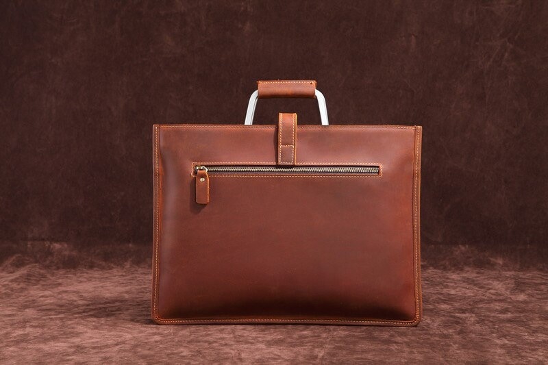 Leather Briefcase File Bag folder bag Genuine Leather Etsy
