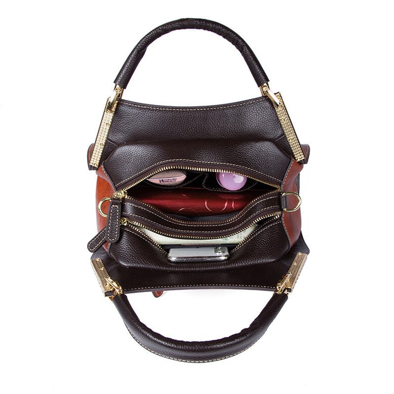 Women Genuine Leather Messenger Cross Body Tote Bag Handbag Etsy