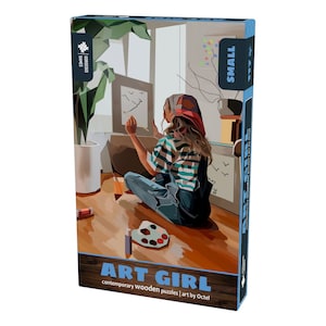 Art Girl Wooden Jigsaw Puzzle For Adults | Premium Wood Jigsaw Puzzles For Adults | Contemporary Jigsaw Puzzle | 18cm x 26cm | 117 Pieces