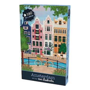 Amsterdam Small Jigsaw Puzzle For Adults | Premium Wood Jigsaw Puzzles For Adults | Contemporary Puzzle | 18cm x 26cm | 140 Pieces
