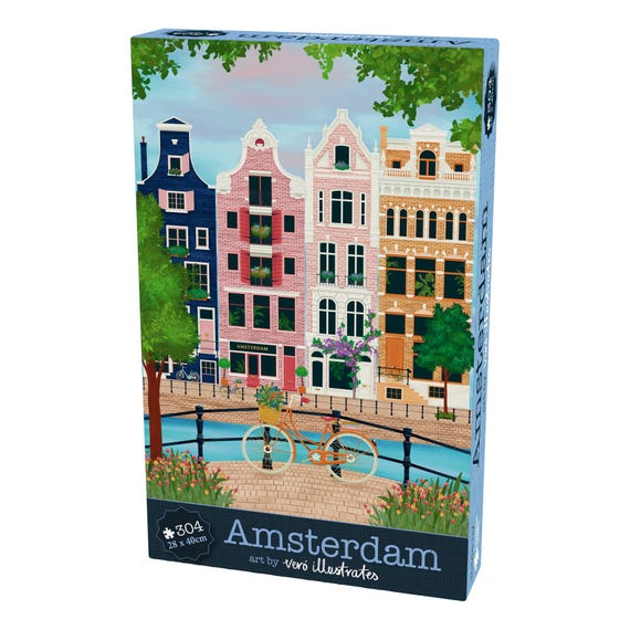 Amsterdam Premium Wooden Jigsaw Puzzle | 304 Pieces & 28cm x 40cm | Sturdy 4mm Thick Pieces | Handmade And Professionally Boxed