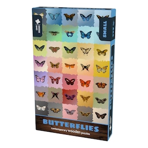 Butterflies Wooden Jigsaw Puzzle For Adults | Premium Wood Jigsaw Puzzles For Adults | Contemporary Puzzle | 18cm x 26cm | 117 Pieces