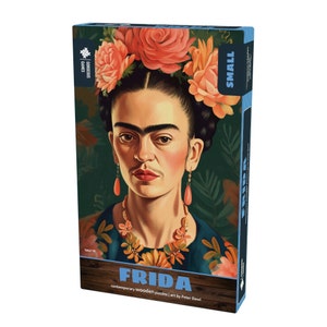 Frida Small Wooden Jigsaw Puzzle For Adults | Premium Wood Jigsaw Puzzles For Adults | Contemporary Puzzle | 18cm x 26cm | 117 Pieces