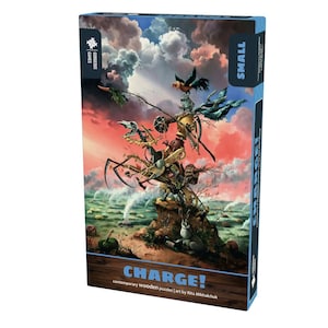 Charge! Wooden Jigsaw Puzzle For Adults | Premium Wood Jigsaw Puzzles For Adults | Contemporary Jigsaw Puzzle | 18cm x 26cm | 117 Pieces