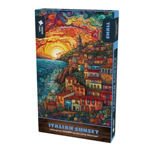 Italian Sunset Wooden Jigsaw Puzzle For Adults | Premium Wood Jigsaw Puzzles For Adults | Contemporary Puzzle | 18cm x 26cm | 117 Pieces