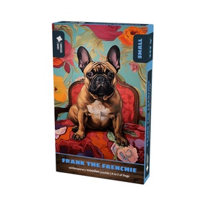 Frank The Frenchie Wooden Jigsaw Puzzle For Adults | Premium Wood Jigsaw Puzzles For Adults | Contemporary Puzzle | 18cm x 26cm | 117 Pieces