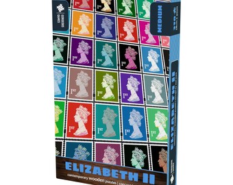 Elizabeth II Premium Holzpuzzle | 318 Teile & 28 cm x 40 cm | Stabile 4 mm Starke Stücke | Handgefertigt und professionell verpackt