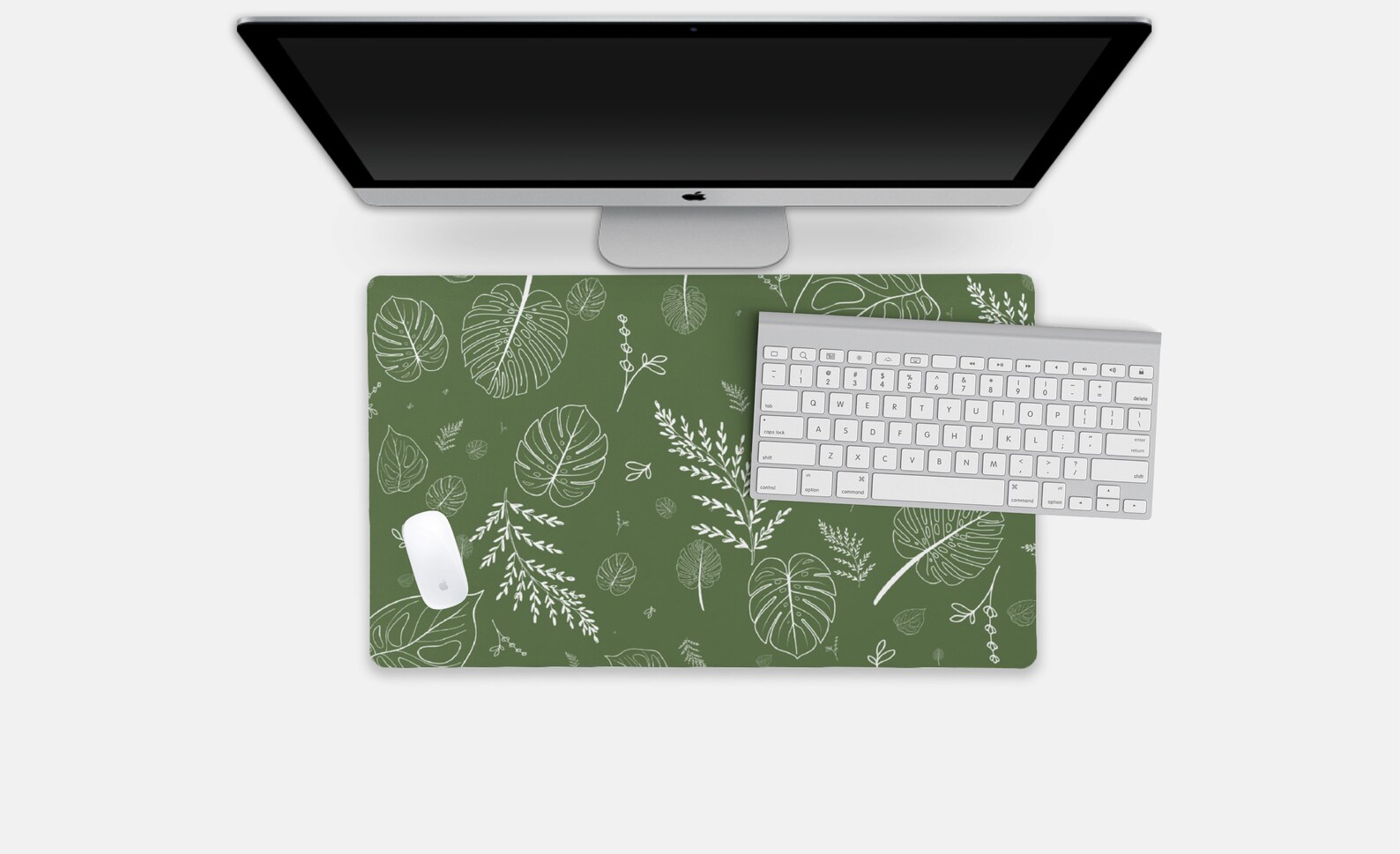 Earthy Green Desk Mat Personalized Cubicle Decor Extended Etsy