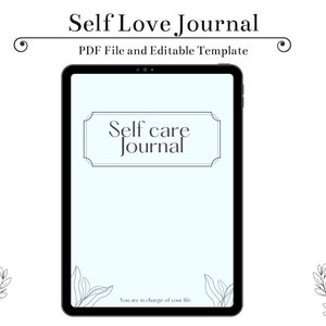 Digital Self care Journal | Self Love journal | 5 minute Journal Digital | Gratitude Journal |Mindfulness journal