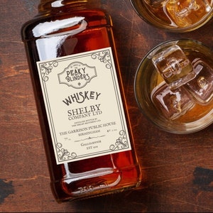 Etichette di whisky ispirate a Peaky Blinders - Stampa le tue - Festa di compleanno - Celebrazione - Download digitale - Decorazioni per feste abbinate disponibili