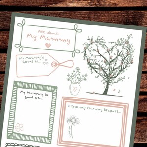 Impressão linda de tudo sobre minha mamãe - Presente para mamãe / presente - Download digital em PDF - Cartão - Imagem - A4 - Dia das Mães / aniversário