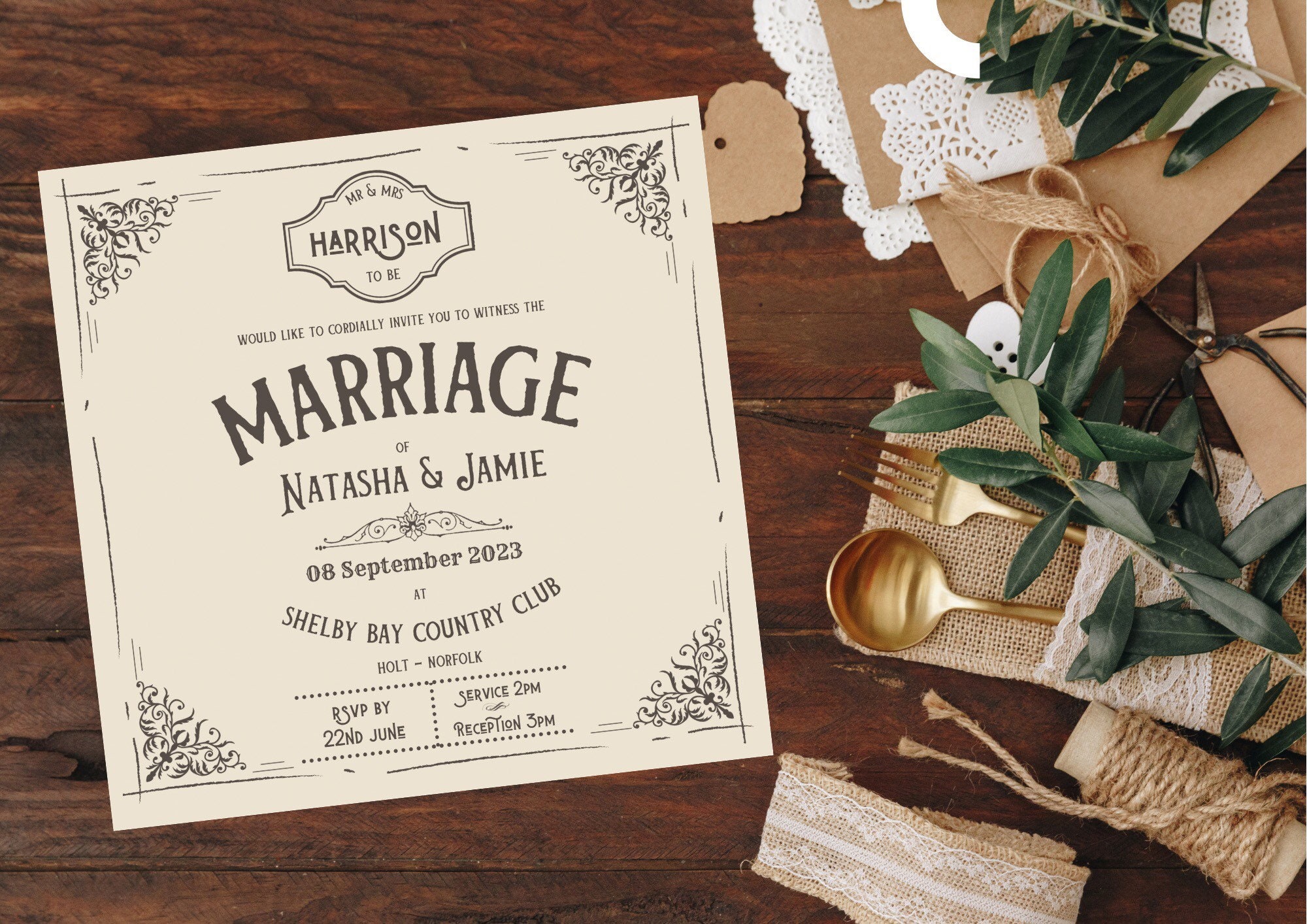 Beautiful Vintage Wedding Stationery Invitations Digital Prints Etsy UK