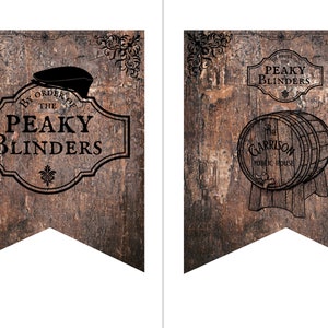 Peaky Blinders Inspired Bunting / Banner - 25 pieces - Digital Download - Print from home - Party Birthday / Wedding /Horse Racing/ Races