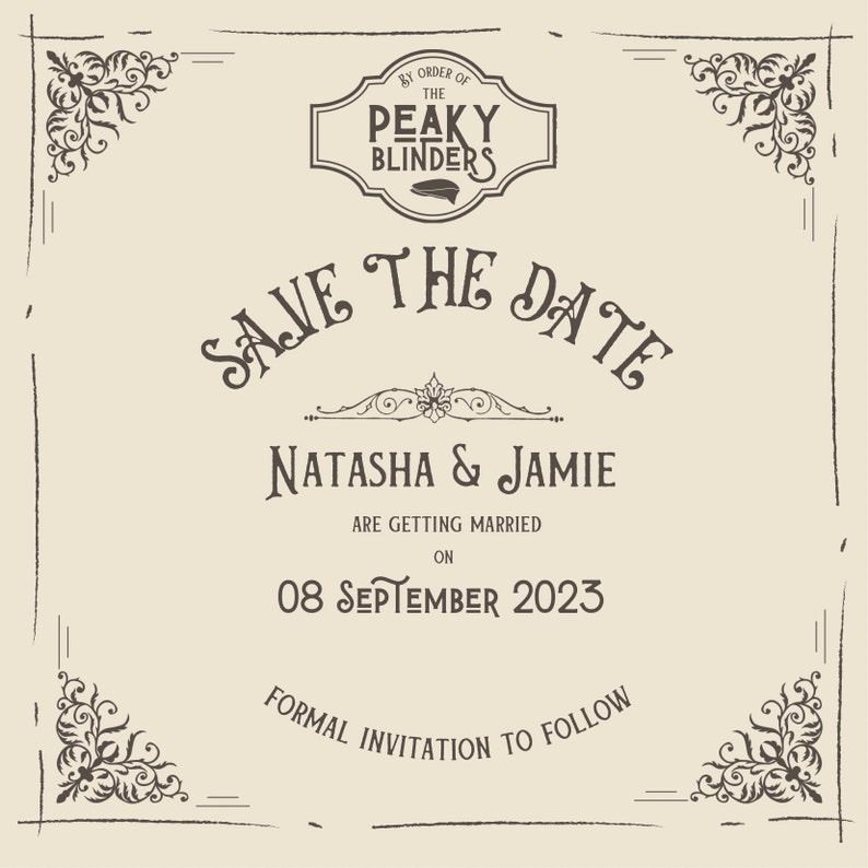 Peaky Blinders Inspired Wedding Stationery Bundle Etsy