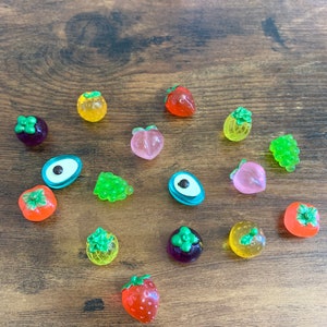 Fruit Charms | Miniature Food Resin Charms | Acrylic Plastic Charms | Slime Crafts