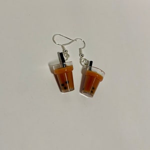 Cute Boba Tea Dangle Earrings * Kawaii Jewelry | Drink Earrings * Gifts for her