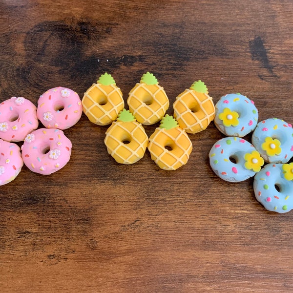 Cute donut pendant charm | resin donut charm| Jewelry making accessories | Food Charms