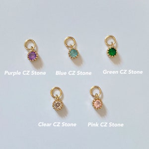 Earrings/Necklace CZ Stone Charms, Mix and Match Charms Jewelry, Build Your Own Earrings/Necklaces, Customize Gift, Birthstone Charms