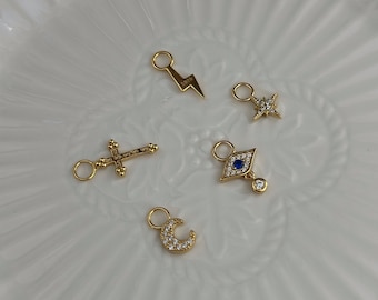 S925 Earrings/Necklace Charms#2, Mix and Match Charms Jewelry, Build Your Own Earrings/Necklaces, Valentines Gift,18k Gold Charms