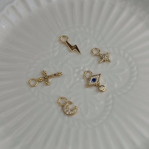 S925 Earrings/Necklace Charms#2, Mix and Match Charms Jewelry, Build Your Own Earrings/Necklaces, Valentines Gift,18k Gold Charms
