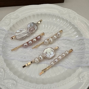 Freshwater Pearl Barrette, Baroque Pearl Hair Pin, Bridal Hair Pin, Elegant Handmade Hair Clip, Wedding Hair Jewelry, June Birthstone Gift