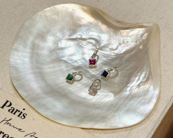 Silver CZ Stone Charms, Mix and Match Charms Jewelry, Build Your Own Earrings/Necklaces, Personalized Friendship Gift, Birthday Charms Gift