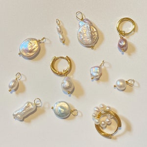 Freshwater Pearl Charms, Mix and Match Charms Jewelry, Build Your Own Earrings/Necklaces, Birthday Graduation Anniversary Personalized Gift