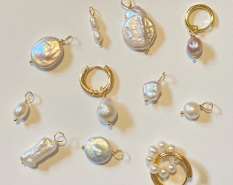 Freshwater Pearl Charms, Mix and Match Charms Jewelry, Build Your Own Earrings/Necklaces, Birthday Graduation Anniversary Personalized Gift