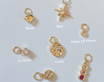 Earrings/Necklace CZ Charms, Mix and Match Charms, Build Your Own Earrings/Necklaces, Valentine Gift, Diamond Charm, Personalized Gift