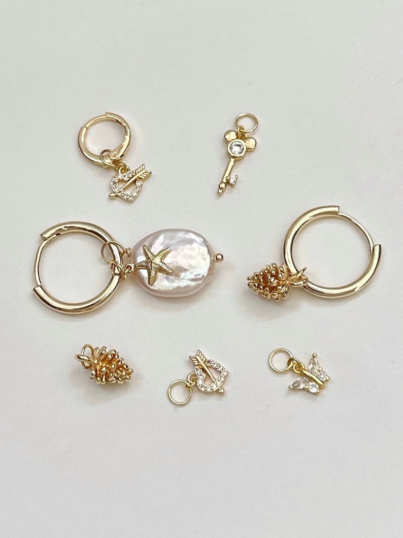 Earrings/necklace Dainty Charms, Mix and Match Charms Jewelry, Build