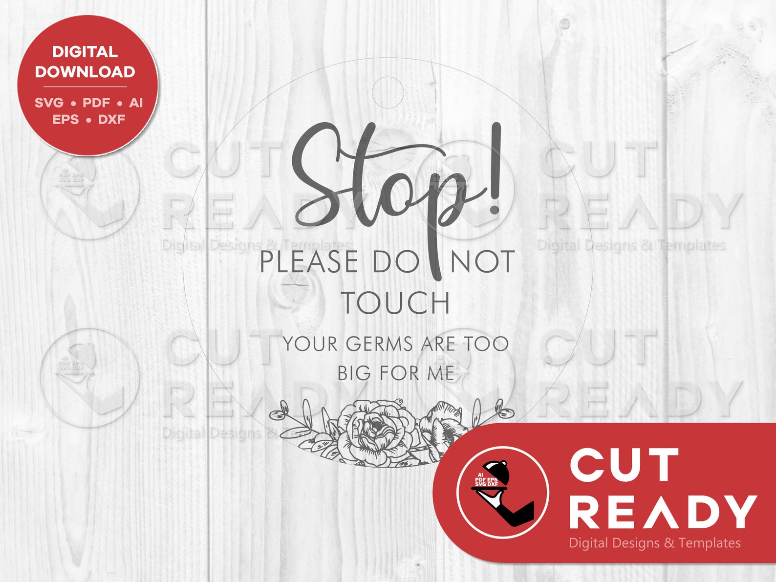 Stop Please Do Not Touch Baby Sign SVG Newborn Germs SVG File Baby Germ