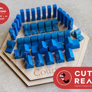 カタンの開拓者たち 船乗りゲーム ピース ホルダー SVG | ボード ゲーム レーザー カッティング ファイル | カタン SVG レーザー カッター ファイル