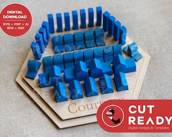 Settlers of Catan Seafarers Game Piece Holder SVG | Board Game Laser Cutting File | Catan SVG Laser Cutter File