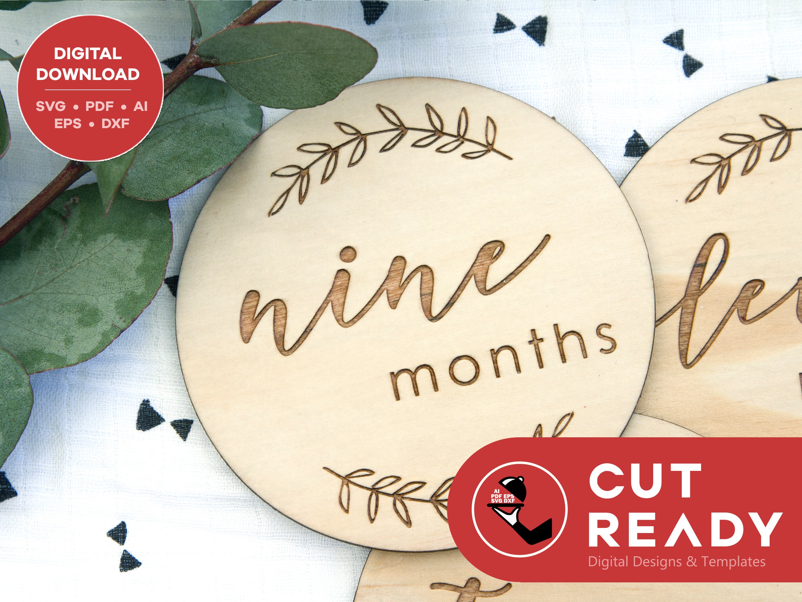 Baby Monthly Milestone Discs SVG Digital Download | Laser Cut Ready ...