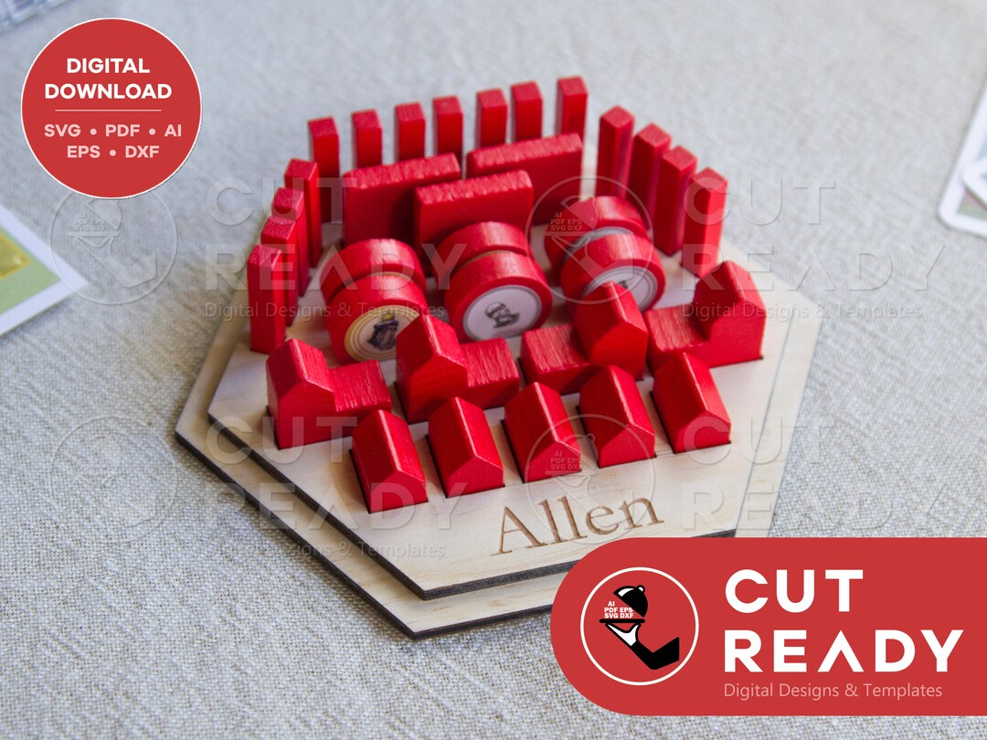 Settlers of Catan Cities and Knights Game Piece Holder SVG Board Game