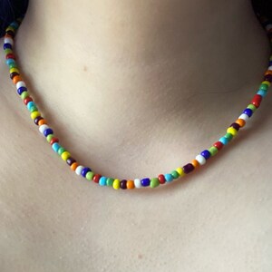 Rainbow Beaded Necklace | Seed Bead Necklace