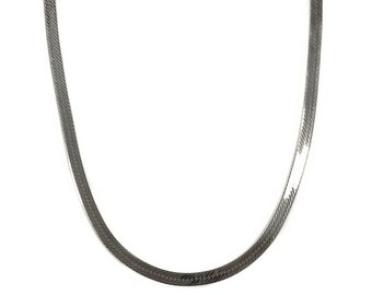 Silver Herringbone Necklace