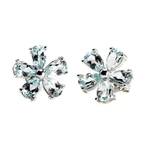Silver and Cubic Zirconia Floral Earrings