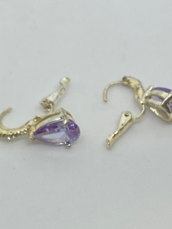 Sterling Silver And Purple and Clear Cubic Zircon… - image 2